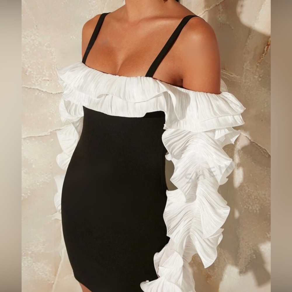 Women’s Ruffled Bodycon Dress - Picture 9 of 16